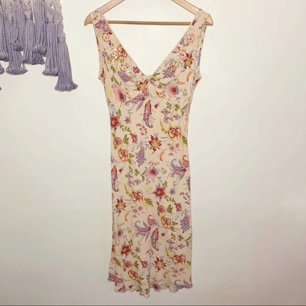 Rampage vintage y2k 90’s slip dress floral beaded